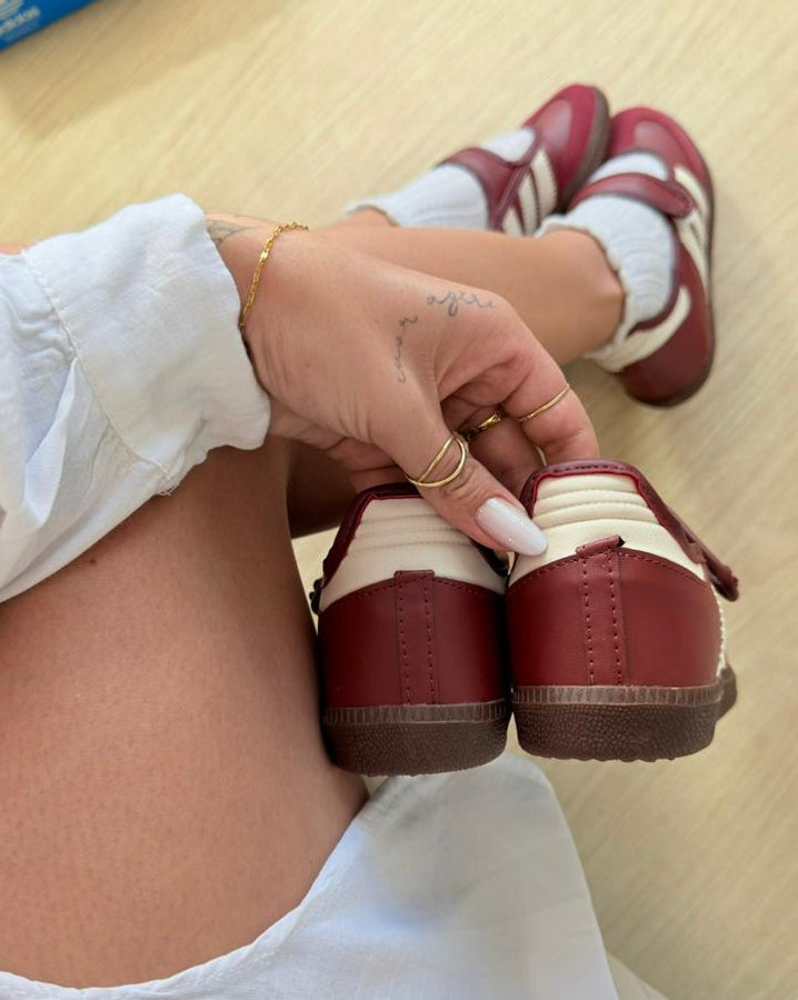 Sapatilha Adidas Samba Mary Jane Flat Bordô Premium