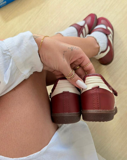 Sapatilha Adidas Samba Mary Jane Flat Bordô Premium