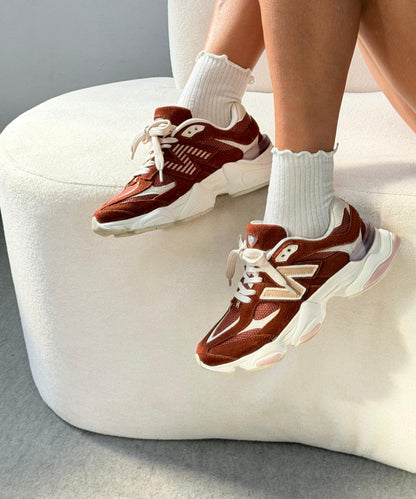 Tênis New Balance 9060 Sea Salt Terracota Couro Legítimo