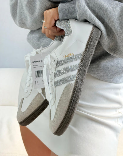 Tênis Adidas Samba OG Branco Branco Brilho