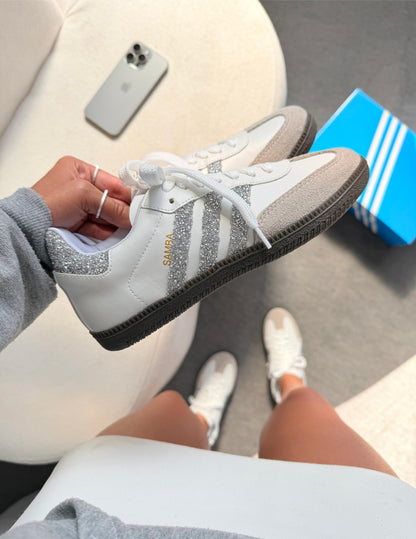 Tênis Adidas Samba OG Branco Branco Brilho