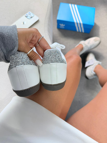 Tênis Adidas Samba OG Branco Branco Brilho