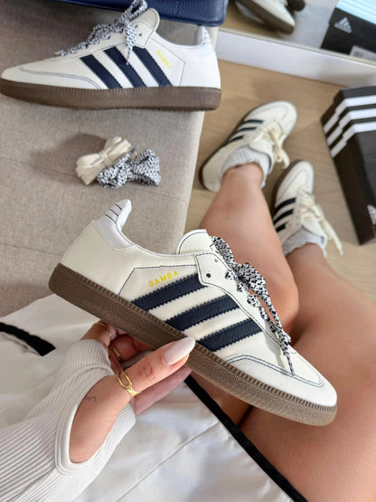 Tênis Adidas Samba OG Off White Dark Blue Vegan Prime