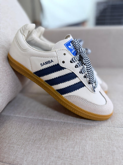 Tênis Adidas Samba OG Samba Bege e Marinho