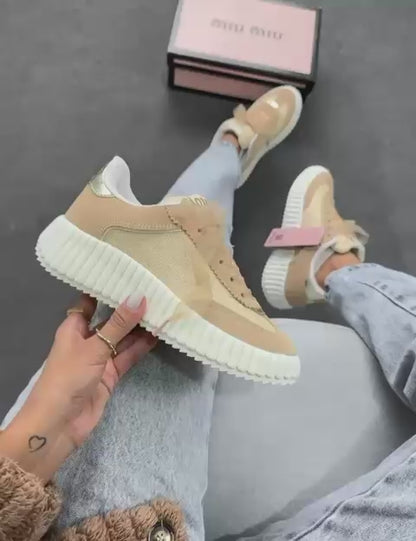 Tênis Quenz Miu Miu Bege Premium