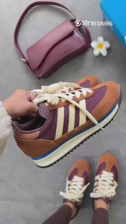 Tênis Adidas SL72 Marrom e Vinho Premium