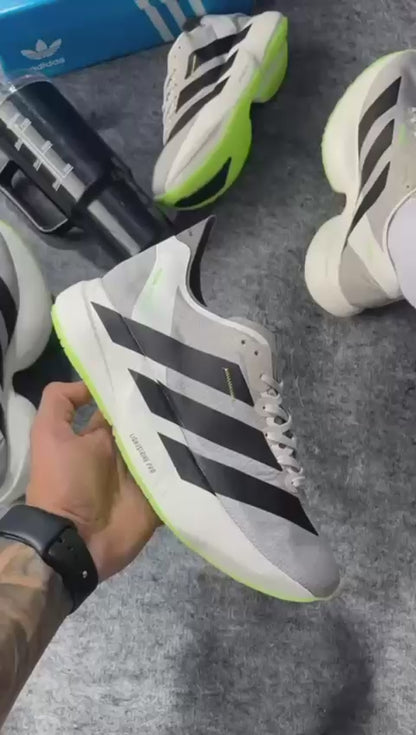 Tênis Adidas Adizero Adios Pro 4 Branco Preto e Verde Prime